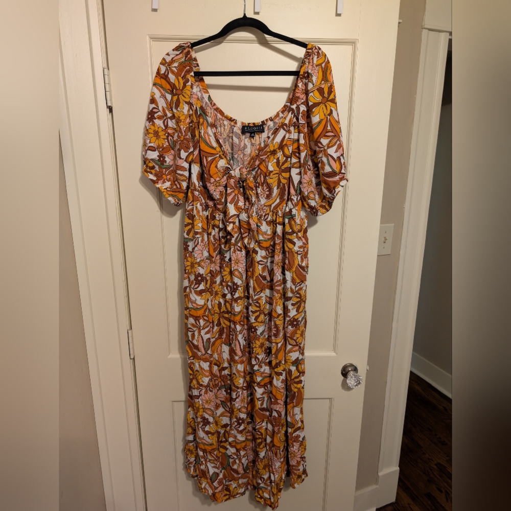 Eloquii Vibrant Floral Maxi Dress